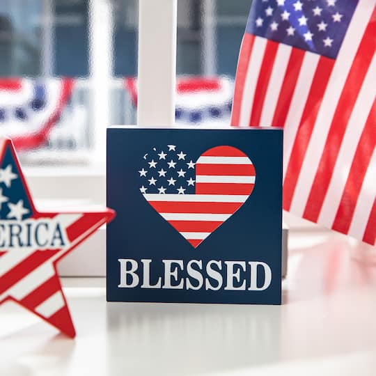 Glitzhome® Patriotic Americana Tabletop Sign Set